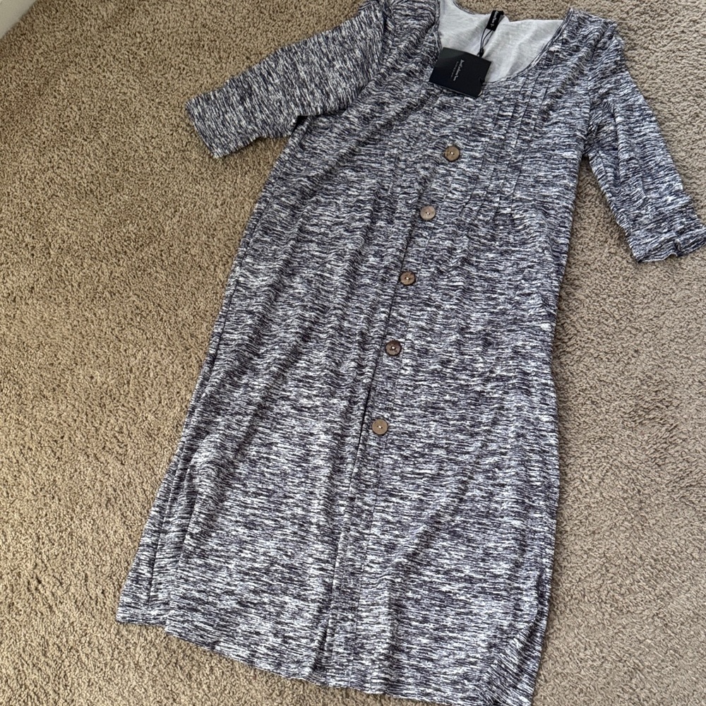 Gray Button-Down Women's Dress